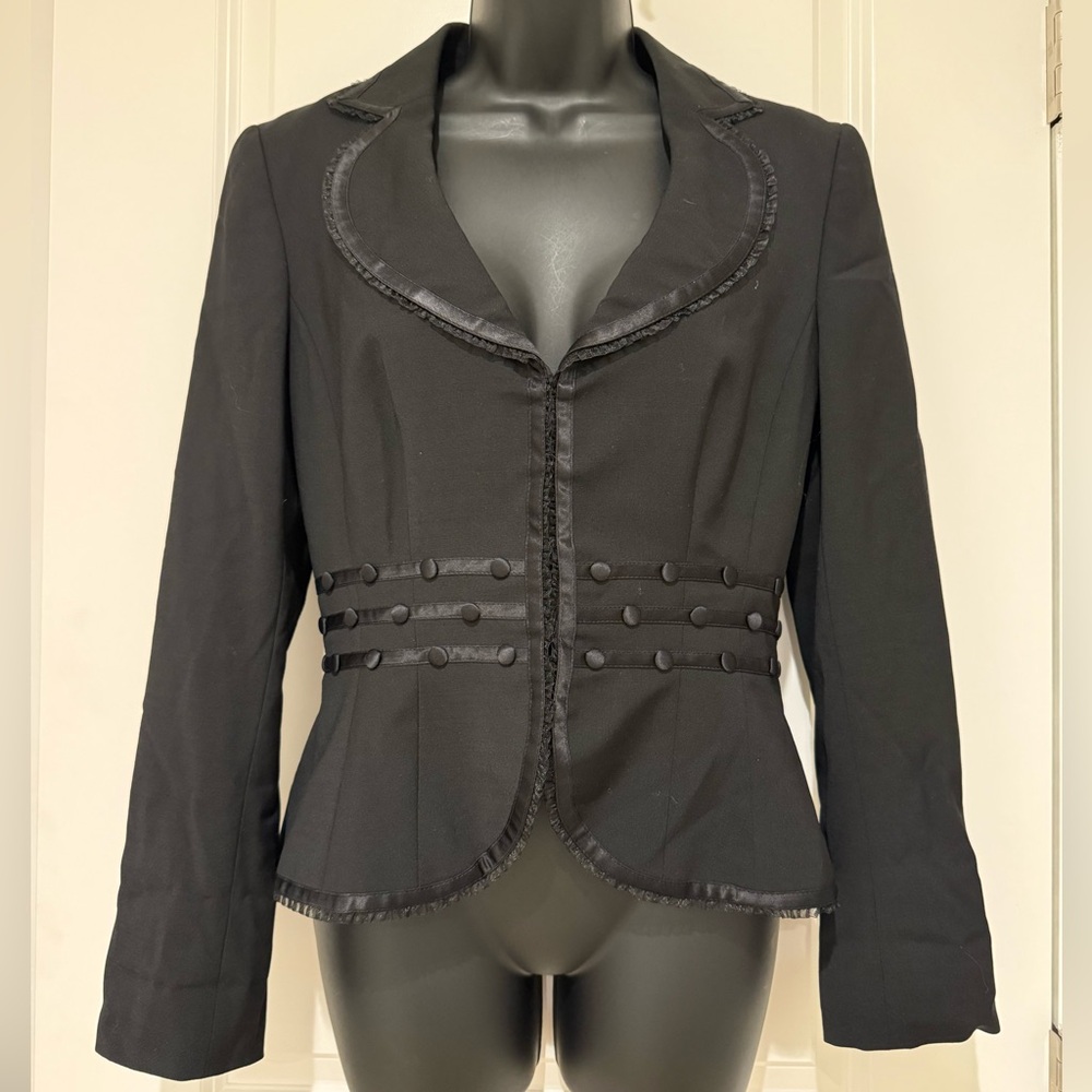 Escada Lace Trim and Button Detail Vintage Blazer